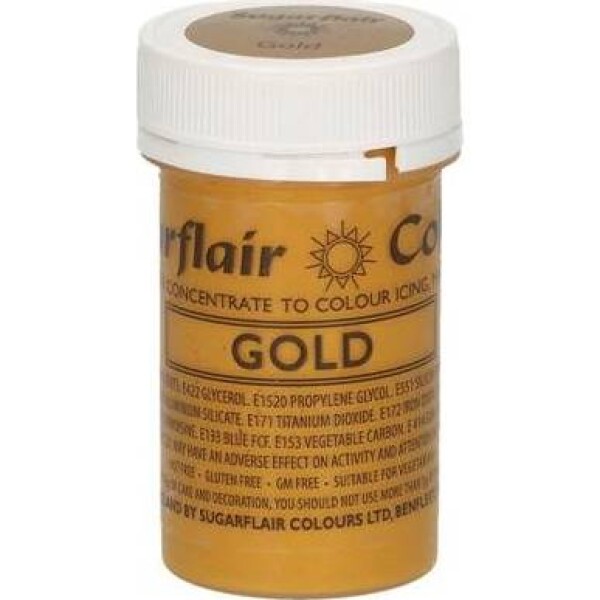 Gélová farba perleťová Sugarflair (25 g) Gold 5032 torta - Sugarflair - Sugarflair