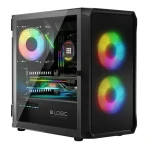 Logic Portos ARGB Mini čierna / micro-ATX / mini-ITX / 1 x USB 3.0 / 2 x USB 2.0 / bez zdroja / priehľadná bočnica (AM-PORTOS-10-0000000-0002)
