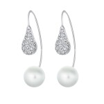 CRYSTalp Moderné náušnice s kryštálmi Swarovski a perlou LuxePearl 42369.R