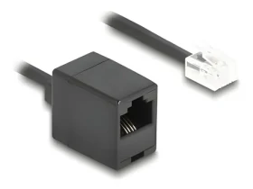 DeLock RJ11/RJ45 čierna / Telefónny špirálový kábel / 5m (90114)