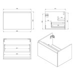 SAPHO - LOREA skrinka s umývadlom 101x46x51,5cm (30+70 cm), pravá, dub Alabama/biela matná LE070-2231-R-02