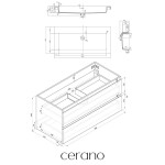 CERANO - Kúpeľňová skrinka Carole - betónovo šedá + umývadlo z lit. mramoru Ovo - čierna matná - 100,5x53x46,5 CER-8050BD85865