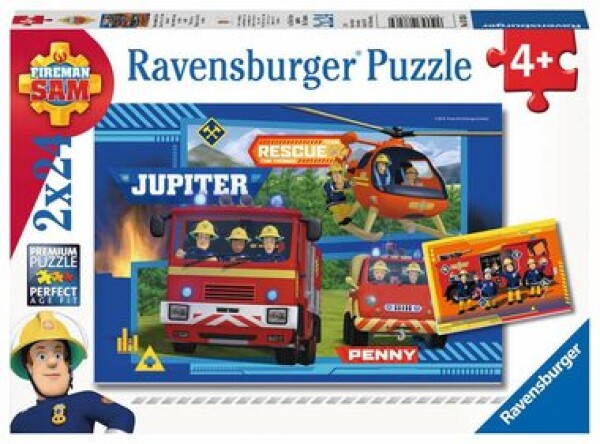 Ravensburger Požiarnik Sam: Poďme hasiť - 2x24 dielikov