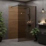 REA/S - Sprchová zástena Flexi Brown / Black 80 KPL-K99175