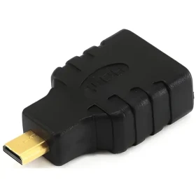 Logo redukcia micro HDMI samec - HDMI samica čierna / Redukcia / pozlátené konektory