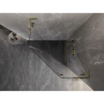 MEXEN/S - Lunar L sprchový kút päťboký krídlový pravá 80 x 80, transparent, zlato 831L-080P-080L-50-00-P