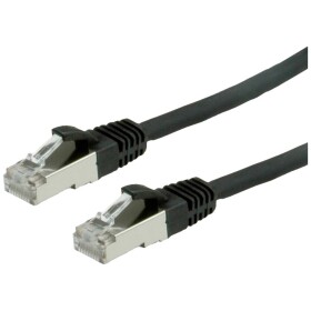 Value 21.99.1285 RJ45 sieťové káble, prepojovacie káble CAT 6 S/FTP 10.00 m čierna dvojžilový tienený, bez halogénov, samozhášavý 1 ks; 21.99.1285
