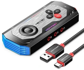 Vention CVAB0 / Externá zvuková karta / USB / RGB podsvietenie / 3x jack / 16-bit (CVAB0)