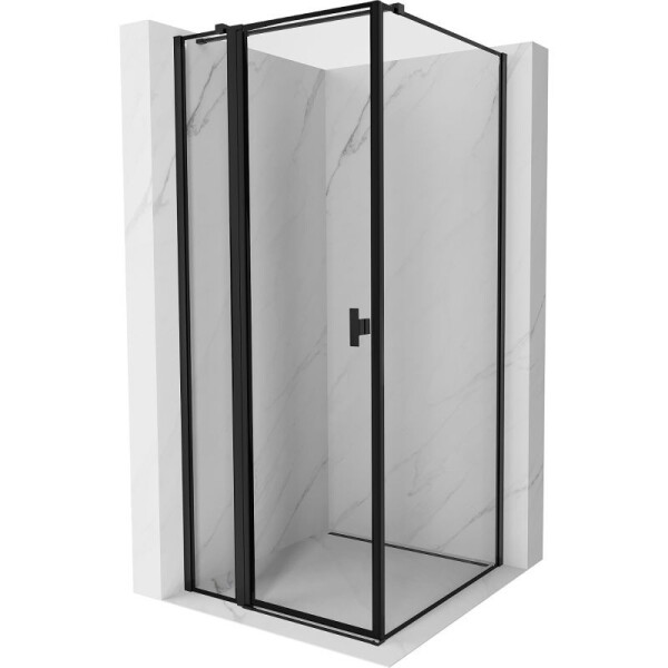 MEXEN/S - Mist T sprchovací kút dvere krídlové ľavá 85 x 85, čierny okraj, čierna 8A4T-085-085-085-70-70-L
