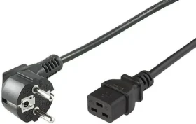 MicroConnect Sieťový napájací kábel Schuko 90° uhol - C19 2m čierna (PE0771902)