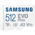 SAMSUNG EVO Plus Micro SDXC 512GB + SD adaptér / U3 / V30 / A2 / Čítanie: 130MBps (MB-MC512KA/EU)