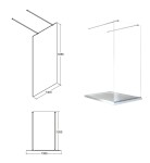 BESCO - Walk-in sprchovací kút AVEO DUE - Pevná stena - 50 cm, Rozmer A - 130 cm BCAVEODUE130+BCAVEO50