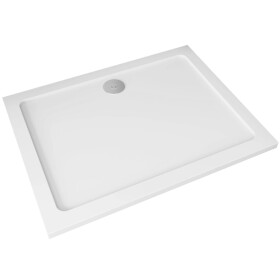 CERANO - Sprchová vanička obdĺžniková Piato - liaty mramor - biela lesklá - 90x80x3 CER-476954