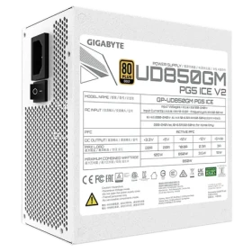 GIGABYTE UD850GM PG5 V2 ICE biela / Zdroj / ATX 3.1 / 850W / 80PLUS Gold / modulárne / PCIe 5.1 (GP-UD850GM PG5 ICE)