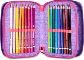 MITAMA Triplo Tye Love / Školský peračník / trojposchodový / 47 ks pomôcok / na zips (64871)