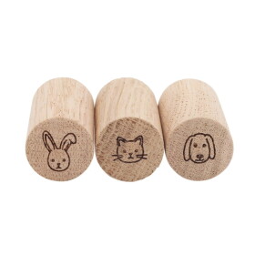 Eulenschnitt Drevené háčiky Oak Wood Animals - set 3 ks