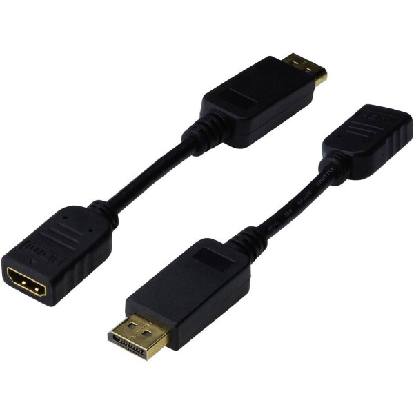 Digitus Adaptérový kábel DP - HDMI typ A MF 0.15 m čierna / s blokovaním / kompatibilný s DP 1.1a / CE (AK-340408-001-S)