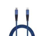 2GO 797196 modrá / Dátový a nabíjací kábel / Lightning - USB-C / 1 m / nylon (797196)