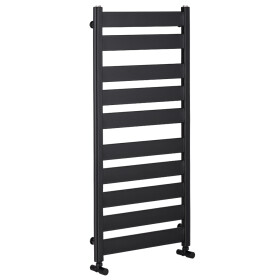 CERANO - Kúpeľňový radiátor Marco - bočné pripojenie - 816W - čierna matná - 1125x550 mm LIV-WP-10-55