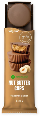Vilgain Nut Butter Cups BIO – lieskovorieškové maslo 39 g (3 x 13 g)