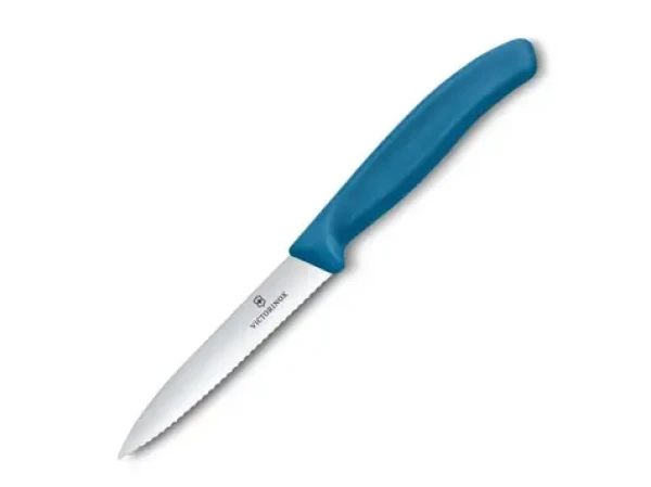 VICTORINOX Swiss Classic Kuchynský nôž 10 cm modrá / vlnkované ostrie (6.7732.C1)
