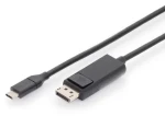 Digitus USB-C - DisplayPort čierny / Kábel adaptérový / 2.0 m / 4K/60Hz / pozlátené konektory (AK-300333-020-S)