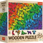 Trefl Drevené puzzle Dúhoví motýle
