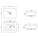 INVENA - Umývadlo na dosku FLORINA, 51 cm, obdĺžnik, efekt bieleho matného mramoru CE-40-706-C
