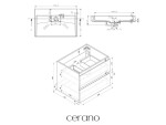 CERANO - Kúpeľňová skrinka Carole - dub medový + umývadlo z lit. mramoru Vita - čierna matná - 70x58x46 CER-669139