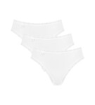 Dámske 3 balenia bavlnených čipkovaných nohavičiek Thai White - Sloggi Bílá M