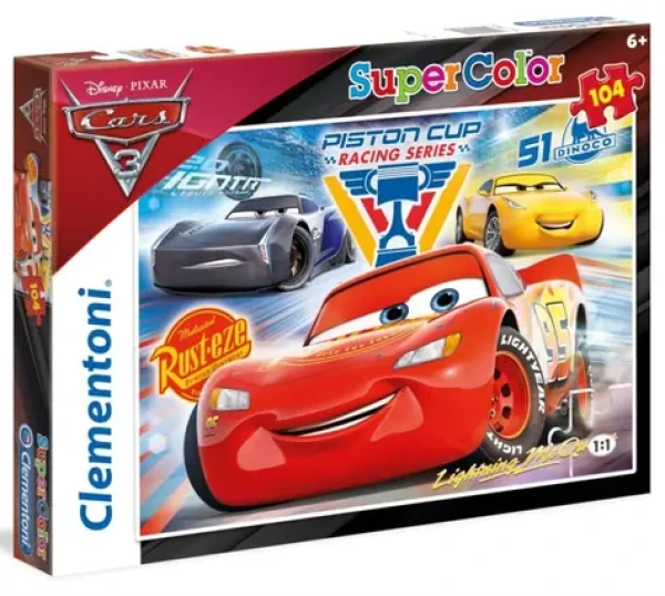 Clementoni Svietiace PUZZLE Autá 3: Piston Cup