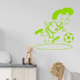 Veselá Stena Samolepka Chlapček futbalista Farba: zelená, Veľkosť: 60 x 64 cm