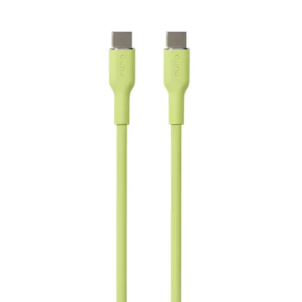 Puro Soft Silicone Cable svetlo zelená / dátový kábel / USB-C - USB-C / 1,5 m (PUUSBCUSBCICONLGRN)