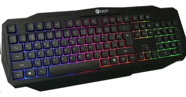 C-tech Arcus čierna / Herná klávesnica / membránová / RGB / USB-A / CZ/SK layout (8594125008994)