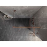 MEXEN/S - Lunar T sprchovací kút dvere krídlové pravá 100 x 100, transparent, meď kartáčovaná 834T-100-100-65-00-P