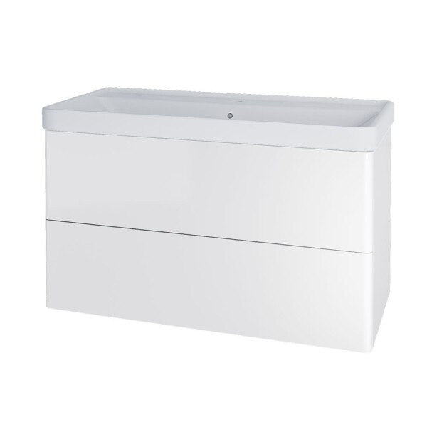 Mereo Siena, kúpeľňová skrinka s keramickým umývadlom 101 cm, biela lesk CN4121