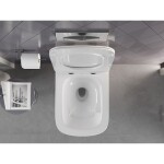 MEXEN/S - Timo Závesná WC misa Rimless Tornado vrátane sedátka s slow slim, duroplast, biela lesk 30650200T