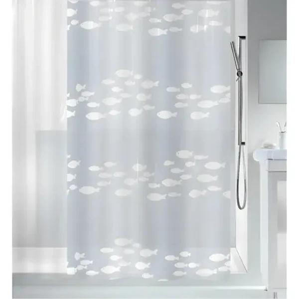 Spirella SARDAI sprchový záves motív rybičiek číry / 180 x 200 cm / PEVA