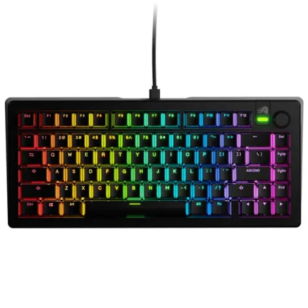 Glorious GMMK 3 75% - Fox Linear ANSI čierna / herná 75% TKL / USB-C / ANSI (US) layout / Fox Linear / RGB / 1.4m (GLO-KB-GMMK3-75-PB-FOX-W-BLK-US)