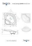BESCO - Štvrťkruhová sprchová vanička OLIVER I - Nožičky k vani - Bez nožičiek, Rozmer A - 90, Rozmer B - 90 VANKOLIVEI90