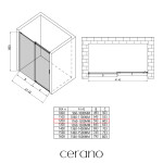 CERANO - Sprchové posuvné dvere Santoro Ľ/P - 8 mm - chróm, transparentné sklo - 120x195 CER-8050BD6958