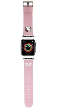 Hello Kitty Silikónový remienok Kitty Head ružová / Remienok / pre Apple Watch 38/40/41 mm (HKAWMPGKHK)