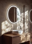 SAPHO - NYX guľaté zrkadlo s LED osvetlením, priemer 60cm NY600