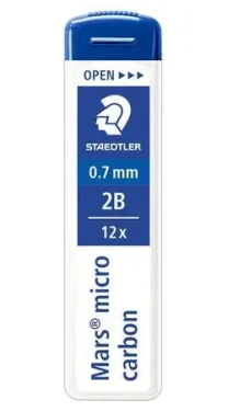 Staedtler Mars micro / Tuhy do mikroceruzky / 0,7 mm / 2B / 12 ks (250 07-2B)