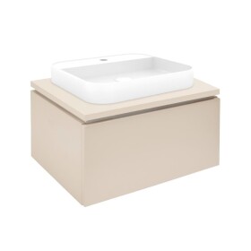 Kúpeľňová skrinka s umývadlom a krycou doskou SAT Feel 60x30x46 cm béžová mat SATFEEL60BEDU SATFEEL60BEDU