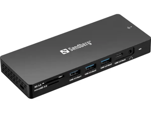Sandberg USB-C 13v1 dokovacia stanica čierna / HDMI DP VGA USB SD Ethernet (100 W) (136-61)