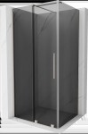 MEXEN/S - Velár sprchovací kút, posuvné dvere 90 x 80, grafit, nikel kartáčovaný 871-090-080-41-97