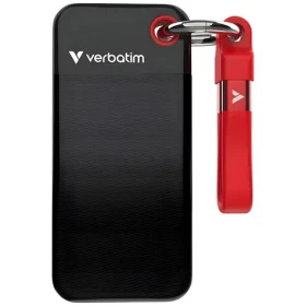Verbatim Pocket SSD 128 GB čierno-červená / Externý SSD / USB-C 3.2 Gen 2 / R: 1000 MB/s / W: 1000 MB/s (32434)