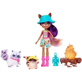 Mattel Enchantimals FJJ29 Bábika Raelin pri ohnisku s mývalom Pester