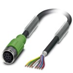 Phoenix Contact SAC-8P-10,0-PUR/M12FS SH VA pripojovací kábel pre senzory - aktory, 1400389, piny: 8, 10.00 m, 50 ks; 1400389